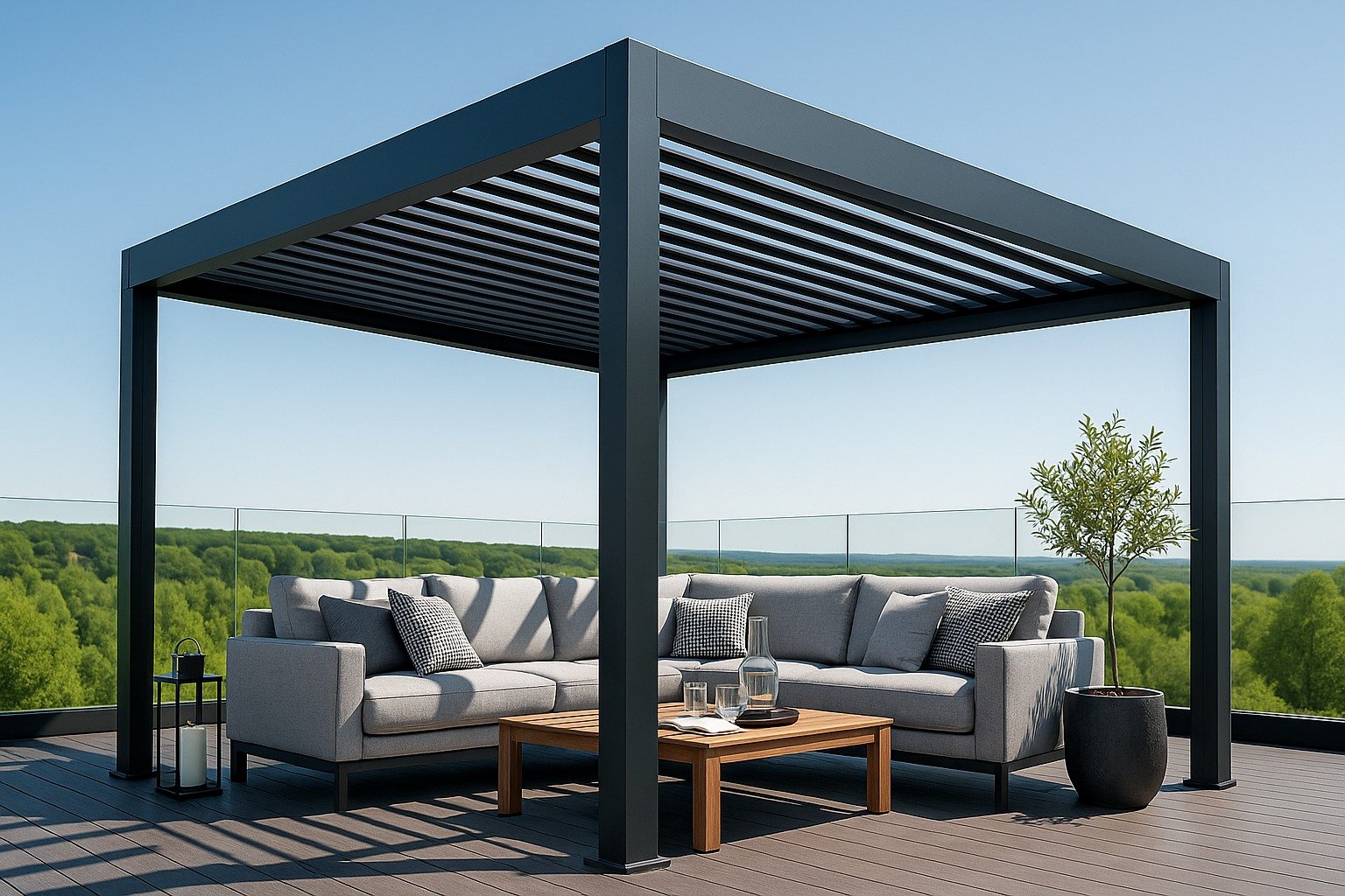 პერგოლა განათებით/ალუმინის პანელით/ სტაციონალური